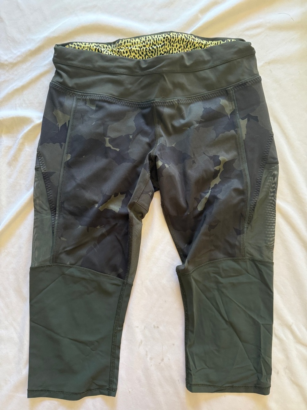 Lululemon Olive Green Camo Active Capri Leggings